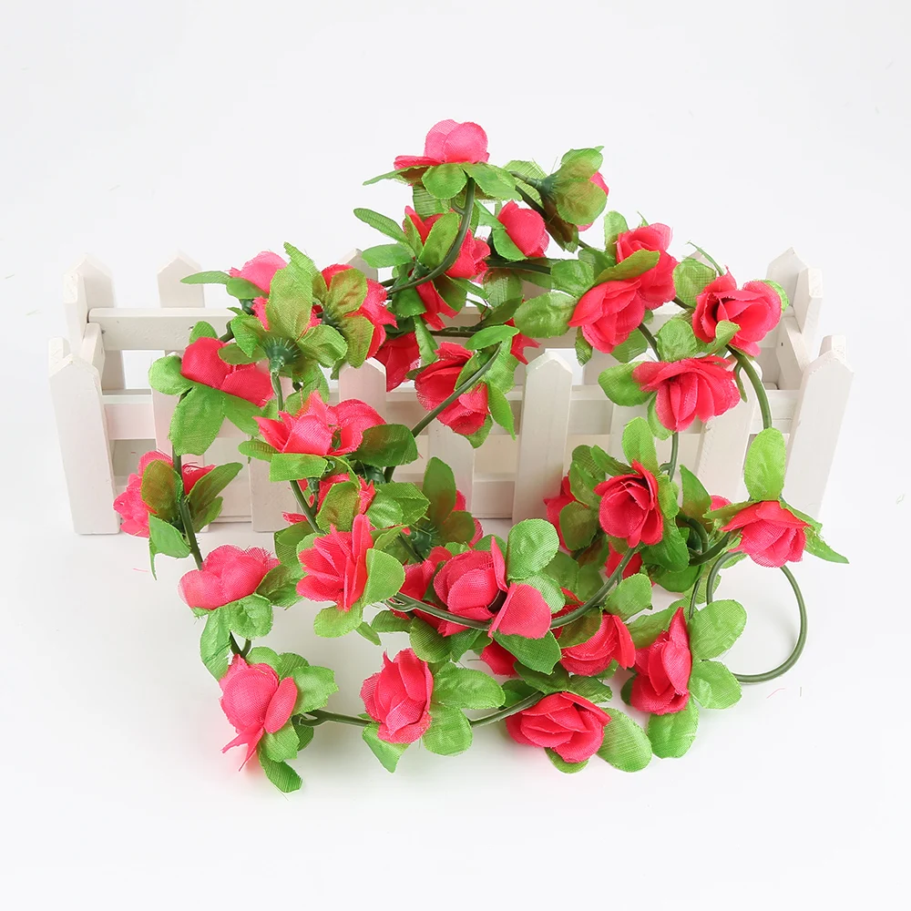 rose red Новое поступление, искусственный цветок, букет из ротанга, цветочный шампур, искусственные цветы, подвесной цветок для дома, свадьбы, вечеринки, украшения сада - Цвет: rose red