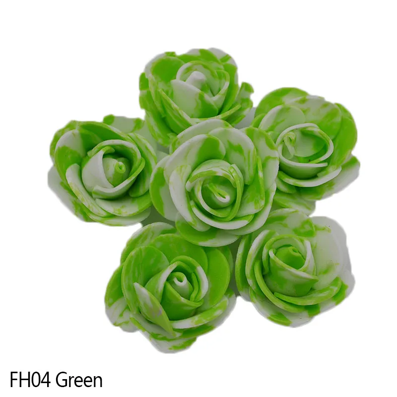 FH04 Green 100 шт./лот, искусственные цветы из пенополиэтилена ручной работы для украшения дома, праздничные и вечерние украшения - Цвет: FH04 Green