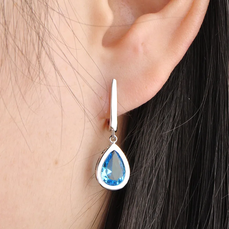 Новое поступление 7 классические цвета эксклюзивный капли воды серьги CZ циркон 18