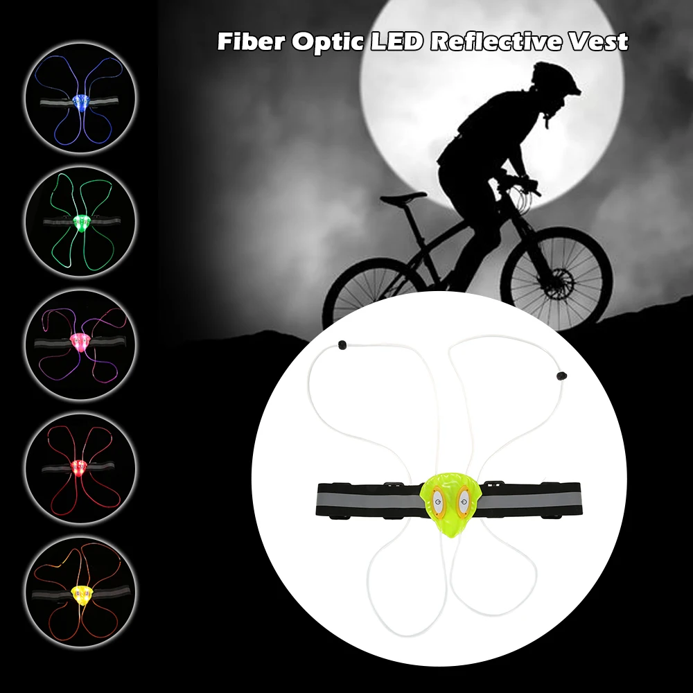 Уличная Беговая велосипедная жилетка со светоотражающим светодиодным стеклом