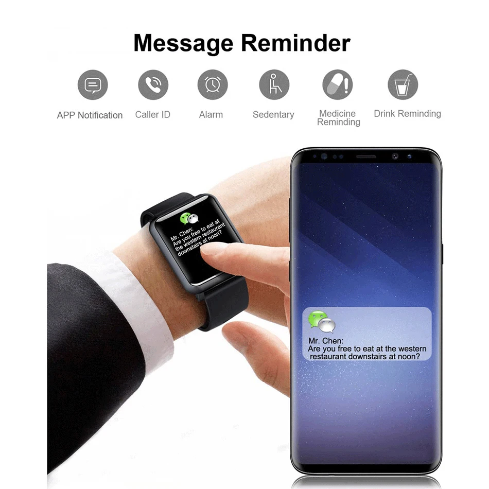 Bakeey H9 1 3 дюймов ЭКГ PPG монитор HR кровяное давление Smartwatch IP67 водонепроницаемый