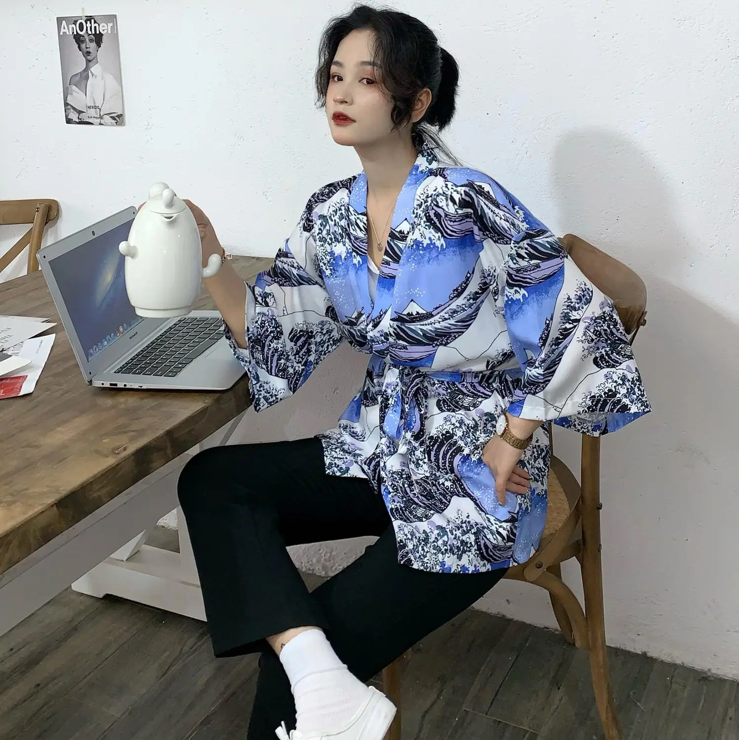 Женское кимоно-кардиган obi yukata традиционное японское кимоно японская одежда |