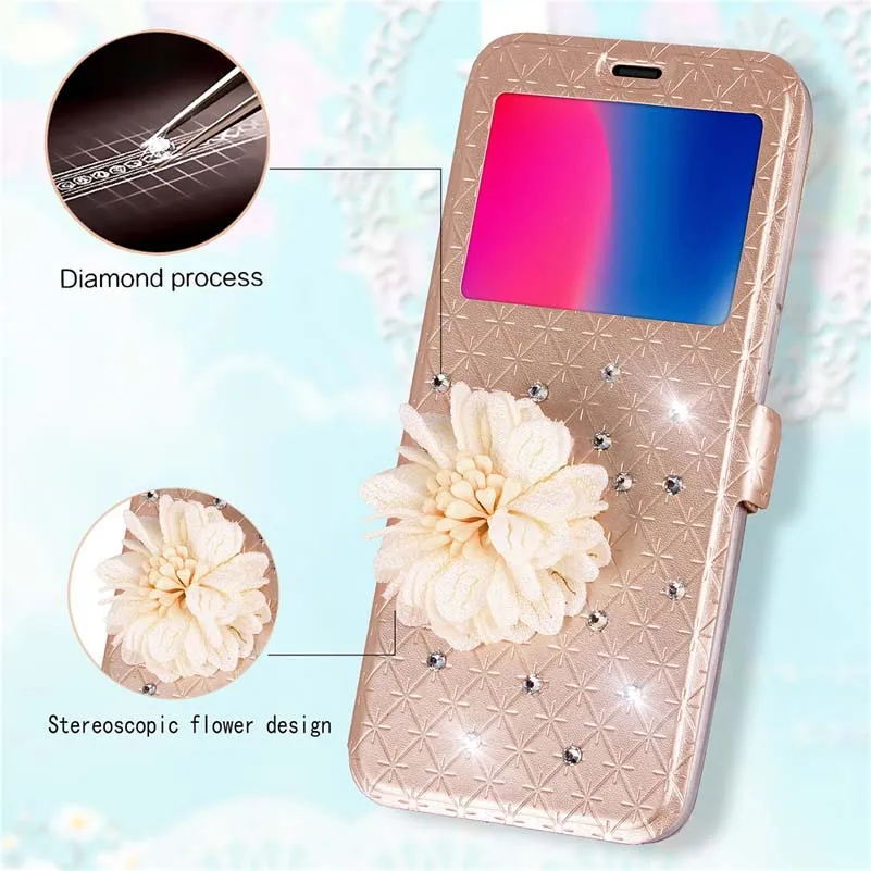 Sunshine Window Novel Flower Diamond Rhinestone Tpu Phone Case For Samsung Galaxy Note 8 | Мобильные телефоны и