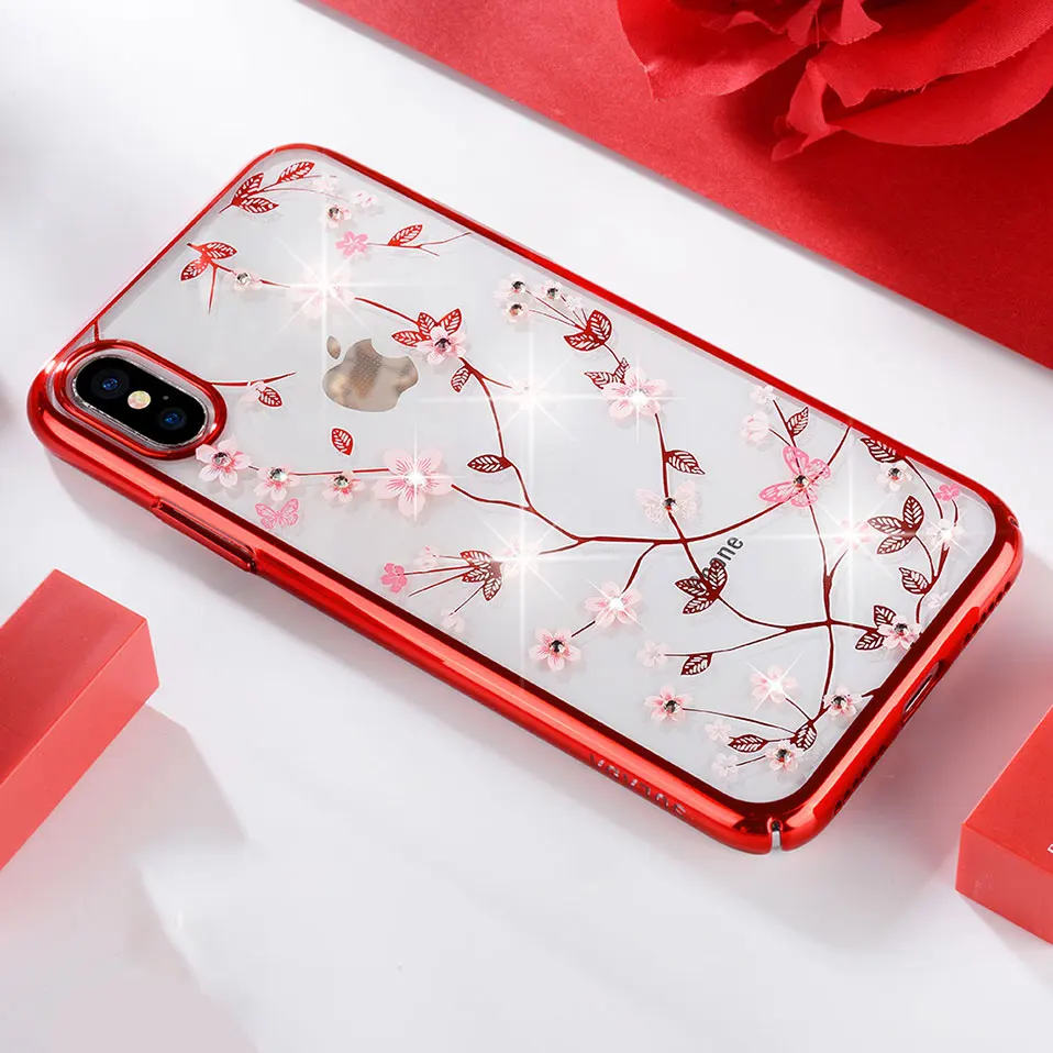 Phone Case For iPhone X 7 8 6 Plating and diamond transparent shell Plus Covers Funda 6s Capa |