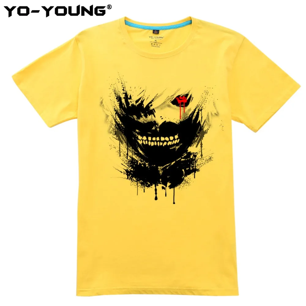 Yo = Young Anime Tokyo Ghoul Летняя мужская футболка с цифровым принтом 100% 180 г чёсаный хлопок