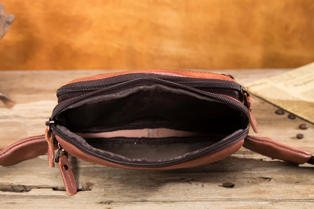 

Fashion Quality Leather Male Crossbody Sling Bag Design Casual Travel Cigarette Case Pouch Travel Fanny Waist Belt Bag Men 342bu