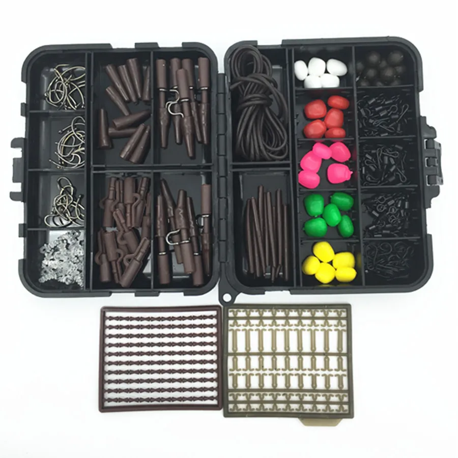 Аксессуары для ловли карпа коробки рыболовных снастей с крючками резиновые