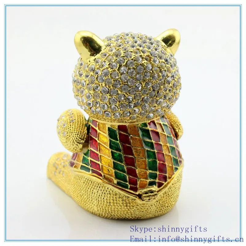 100% ручная эмаль в форме плюшевого мишки шкатулка для украшений эмалированная SCJ709