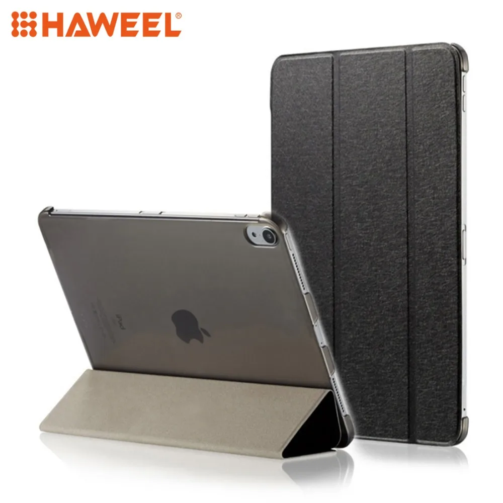 

HAWEEL Silk Texture Horizontal Flip Magnetic PU Leather Case for iPad Pro 12.9 Inch Three-folding Holder Sleep Wake-up Function