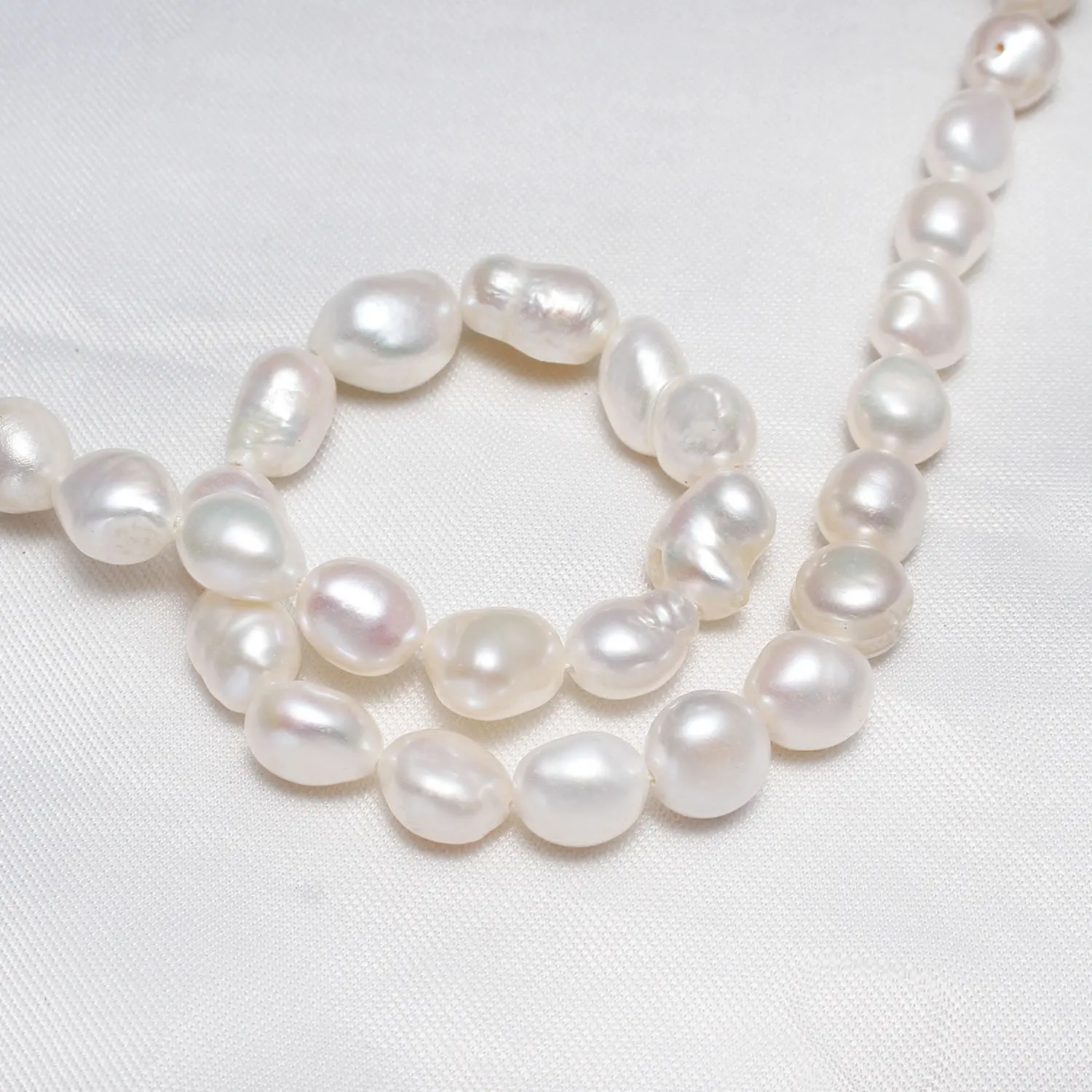 Cultured Baroque Freshwater Pearl Beads Nuggets Natural White 8-9mm Approx 0.8mm Sold Per 15.5 Inch Strand | Украшения и