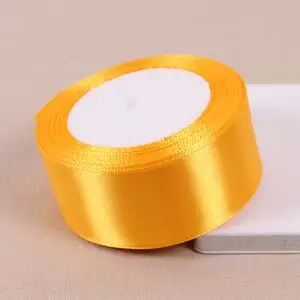 40 mm 25 ярдов 22 метра золотые шелковые атласные ленты для рукоделия Свадебные украшения Новогодняя одежда швейная ткань подарок DIY - Цвет: 40 mm