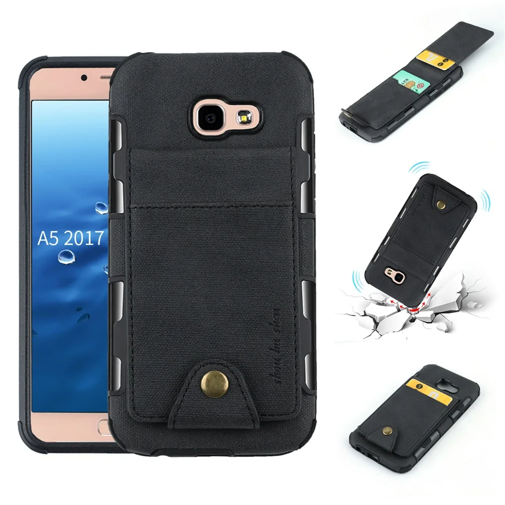 Ударопрочный чехол для телефона с карманами для карт для samsung Galaxy A3 A5 A7 J5 J7 Max Neo Pro J2 Prime, двойной чехол