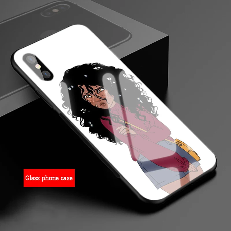 Милый в африканском стиле девушка чехол для телефона из закаленного стекла iPhone X