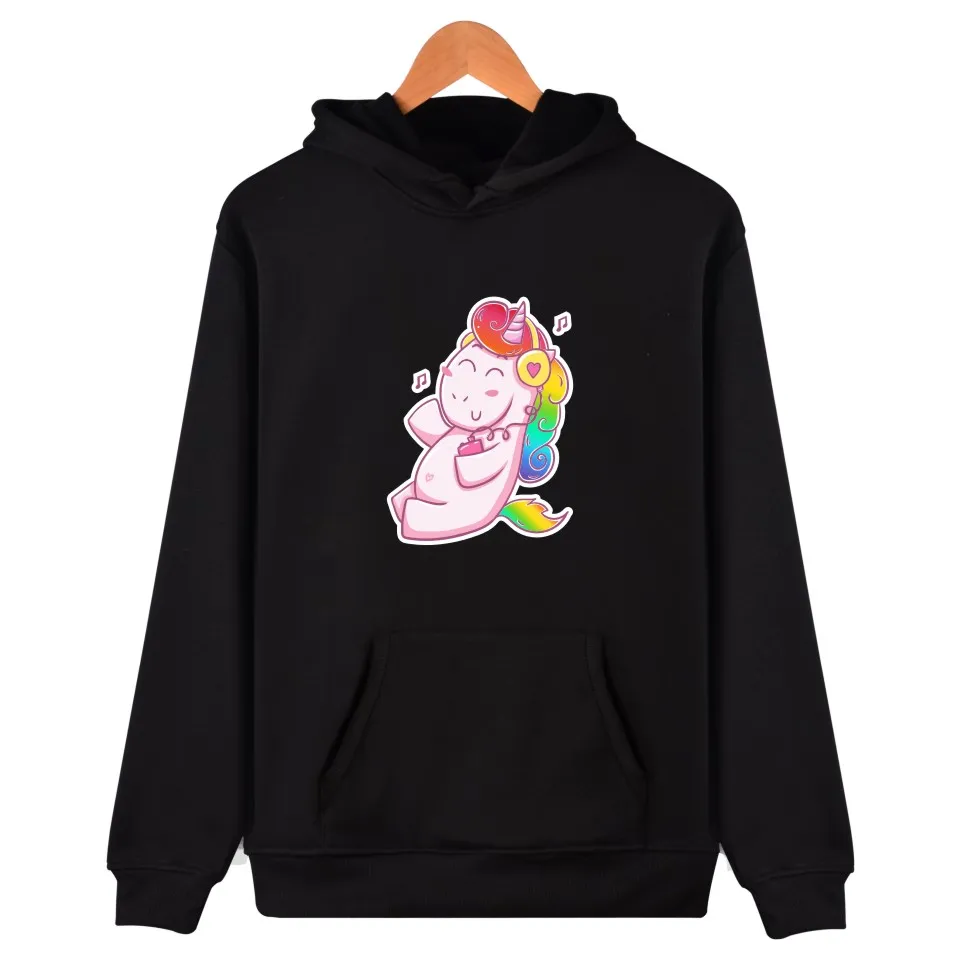 2018 Единорог Kawaii мультфильм Толстовка Новая девушка хлопок кепки осень толстовки
