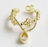 gold 1 pcs SHANICE, Кафф для ушей, микро, pave cz, клевер, манжета, 925 Стерлинговое Серебро, Микс, три цвета, не прокалывается, стек, маленький размер, серьги для маленьких девочек - Окраска металла: gold 1 pcs