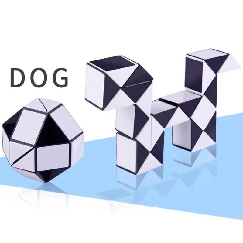 

24 Blocks magic snake 3D Magic Cube Twist IQ Logic Brain Teaser Game Toy Puzzle Cube Gift for Kids Magico Cubo