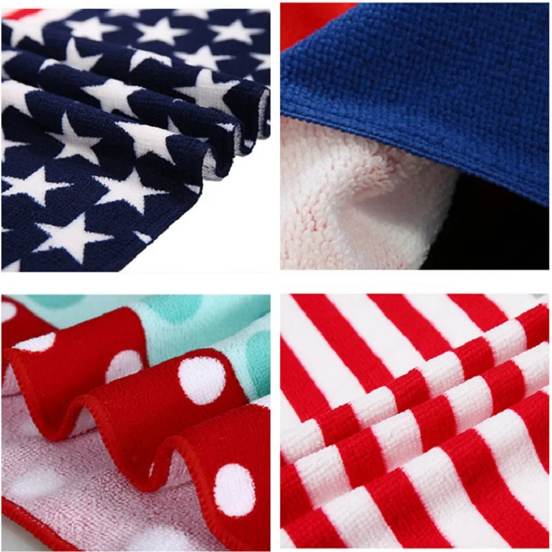 Высококачественные банные полотенца из микрофибры с американским флагом США и