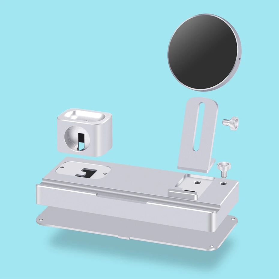 3 в 1 алюминиевая подставка Зарядное устройство Док-станция для Apple Watch Airpods Iphone Ipad Apple Pencil QI Беспроводное зарядное устройство для Iphone X samsung S8