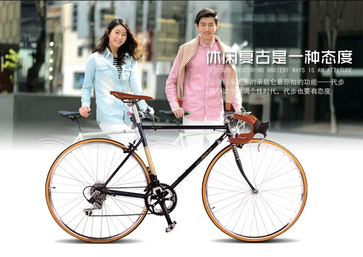 Road Bicycle Fixed Gear Bike 49cm Completed 14 speed Road Bicycle Retro bike frame plating framee