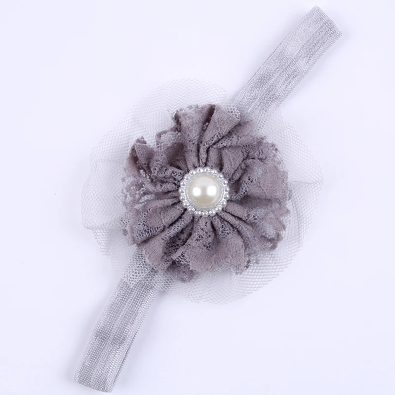 1PC Baby Girls Lace Pearl Headwear Retail New Fashion Photographic props Children Flower Headband Hair Accessories W034 |