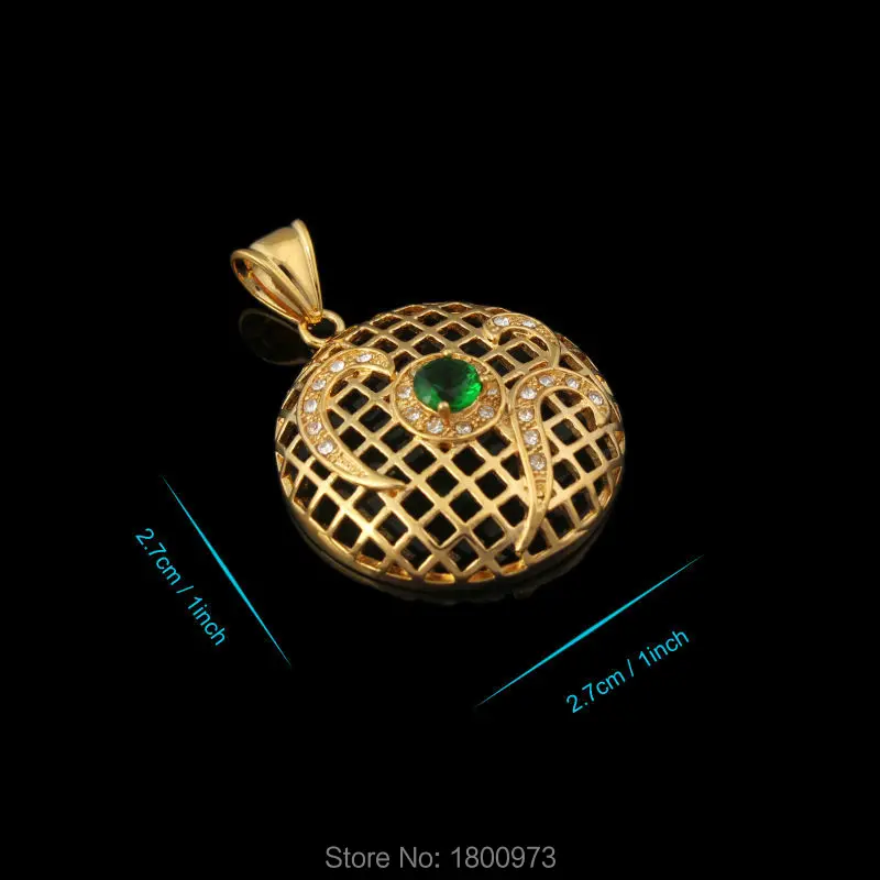 Круглый Кулон из фиопийского зеленого камня ожерелье для женщин и мужчин с