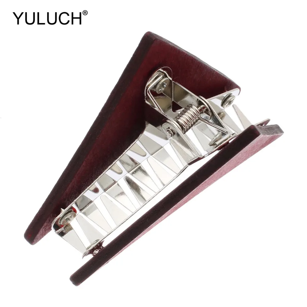YULUCH 2019 Large Triangle Hair Claw Clip Metal Colorful Wood Big Hairpin Claws Headware For Women Lady Gifts Dropshiping | Украшения и
