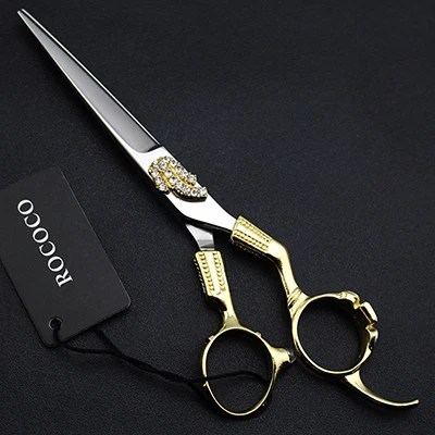 cutting scissor Профессиональный 6 дюймов золотой дракон ручка прямые филировочные ножницы с Чехол Парикмахерская Салон ножницы Клипер - Цвет: cutting scissor