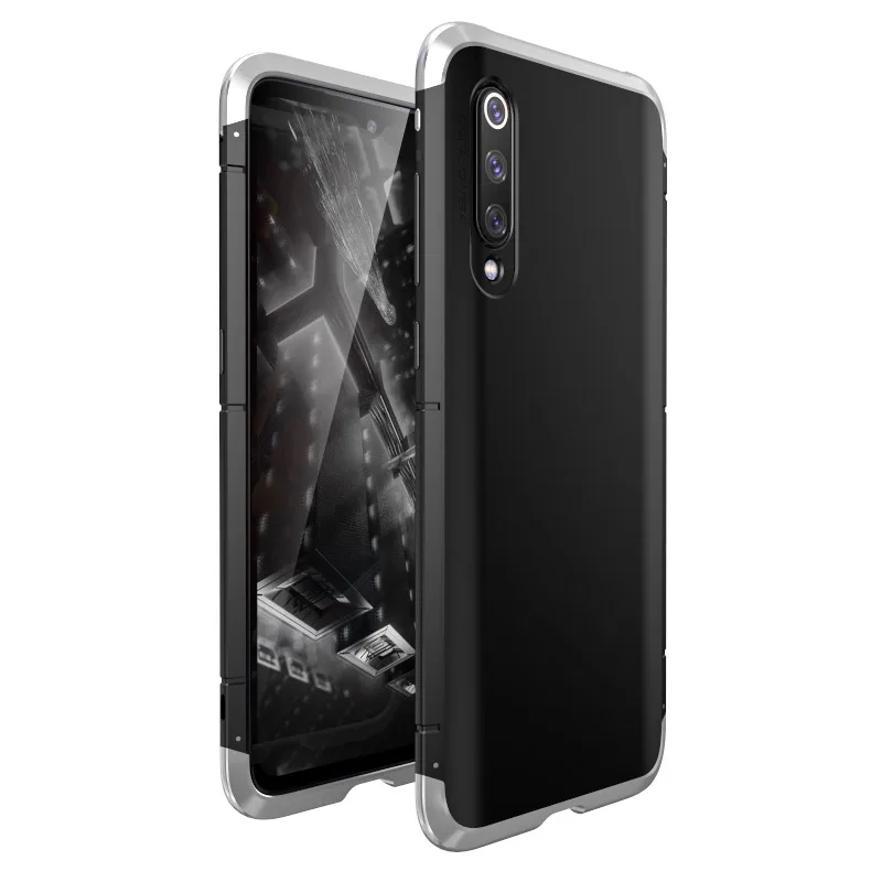 Black Silver Противоударный металлический чехол-бампер для Xiaomi mi 9, чехол для mi 9, жесткий чехол с защитой от отпечатков пальцев, задняя крышка для xiomi Xiaomi mi 9, чехол-Броня M9 - Цвет: Black Silver