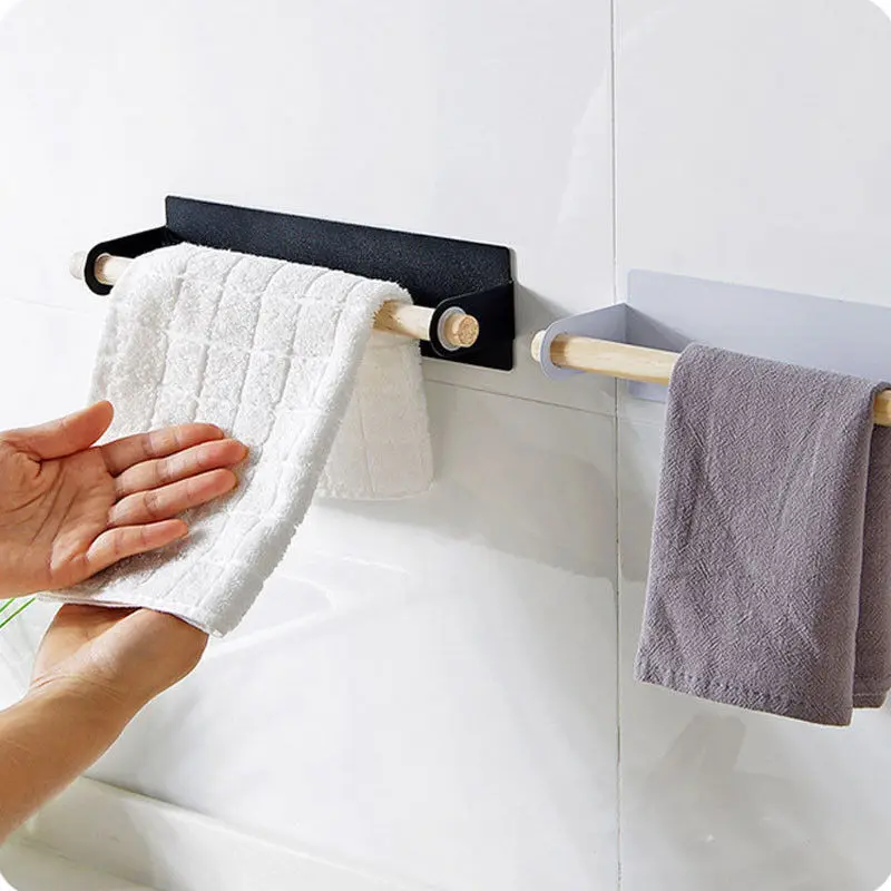 Popular Paste Wall Hanging Towel Bar Punching Iron Rack Kitchen Helper | Дом и сад