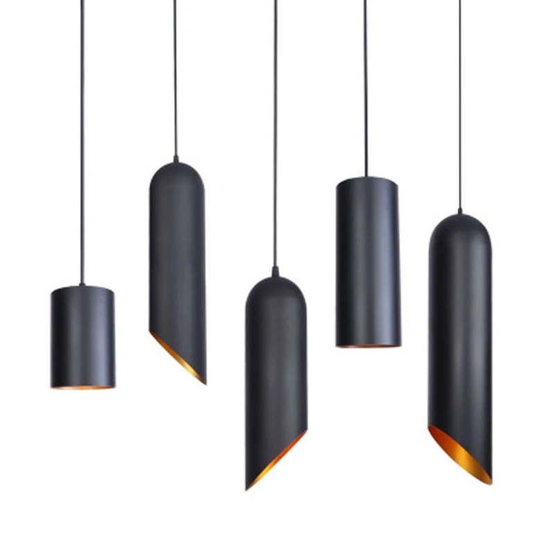 

Simple bedroom living room Nordic retro industrial hotel restaurant bar decorated sub-black single head wrought iron chandelier