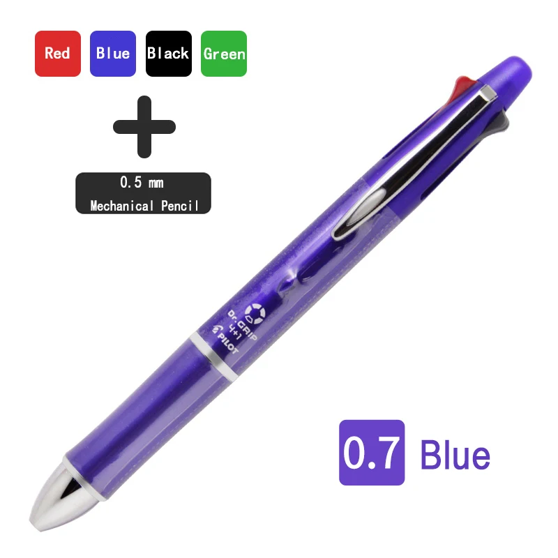 07 Blue Pilot Dr. Grip 4+ 1 многофункциональная ручка KUMAMON Limited гелевая ручка Acro чернила 0,5 мм механический карандаш японские канцелярские принадлежности Школьные ручки - Цвет: 07 Blue