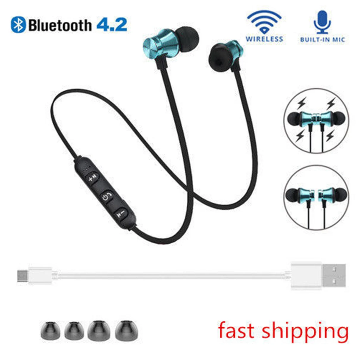 Bluetooth наушники JRGK магнитные спортивные вкладыши стереогарнитура для режима