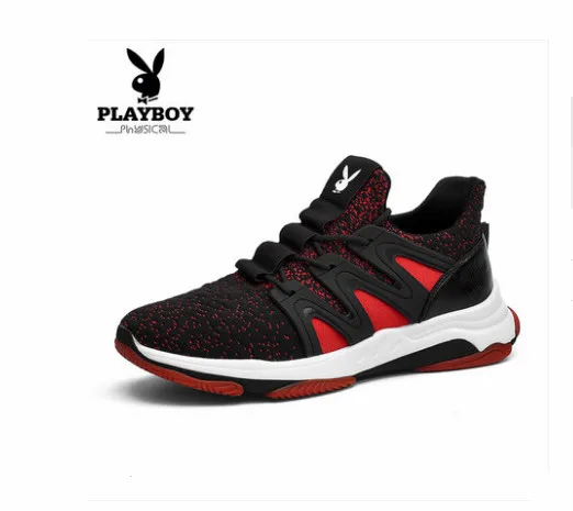 Playboy кроссовки для мужчин новая модель куртки с хлопковой подкладкой в Корейском стиле трендовые мужские туфли, визуально увеличивающая рост, высокая обувь мужские кроссовки - Цвет: Многоцветный