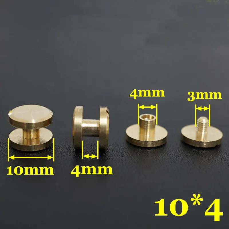 (Q1) 50pc Solid Brass Chicago Screw Flat-Head Saddle Tack Belt Leathercraft | Дом и сад