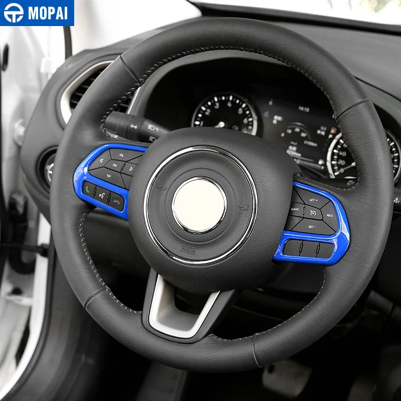 MOPAI ABS интерьерные декоративные наклейки на рулевое колесо для Jeep Renegade 2015 + Compass 2017