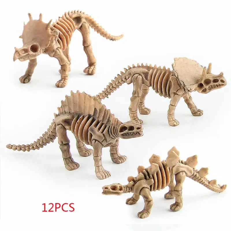 12 шт. динозавров игрушки Fossil Скелет моделирование модели мини развивающие