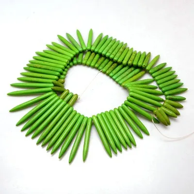 LimeGreen 20 шт 20~ 50 мм натуральный Howlite свободные каменные бусы ожерелье Висячие Подвески пряди формы Клыка окрашенные для самостоятельного изготовления ювелирных изделий - Цвет: LimeGreen
