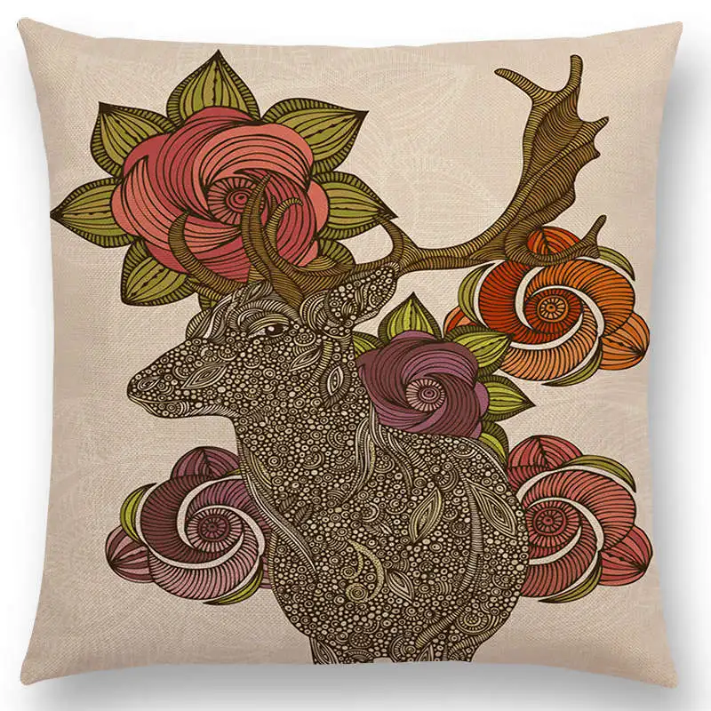 Индийский стиль мандалы Цветочные животные Цветок Олень слон Кит пчела свинья