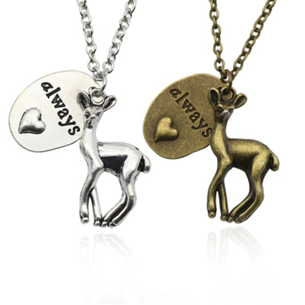 Женское ожерелье с оленем винтажное вырезами и сердечком модный дизайн HP |