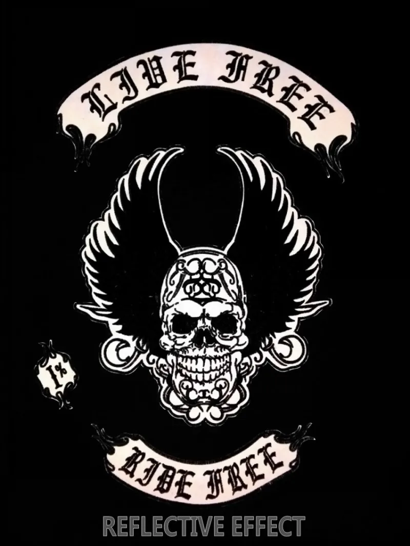 MotoPATCHES крыло человеческий скелет светоотражающий вышитый Железный на заплатах