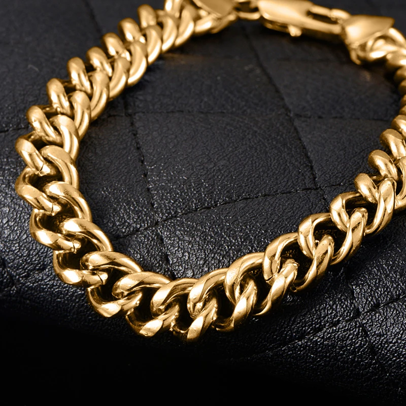 Мужские браслеты золотая цепочка на руку Снаряженная звеньевая бижутерия для