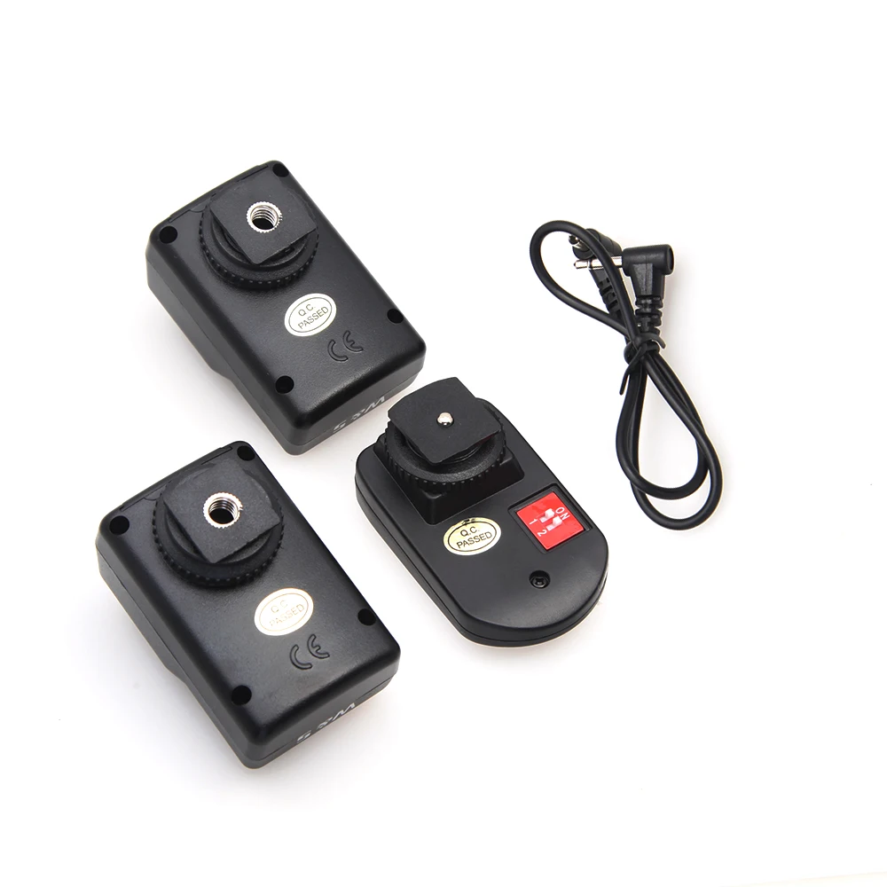 PT-04GY 4 channels Wireless/Radio Flash Trigger/Transmitter with 2 receivers for Canon Nikon Pentax Olympus DSLR Camera