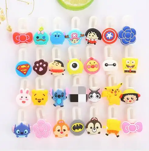 50 шт./лот мультфильм протектор для кабеля наушников шнур Органайзер рукава USB кабель защитный чехол для кабеля для iphone наушников