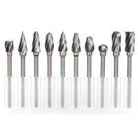 10pcs aluminum cut tungsten carbide rotary burr set metal carving drilling polishing bits with 183 mm shank for die grinder