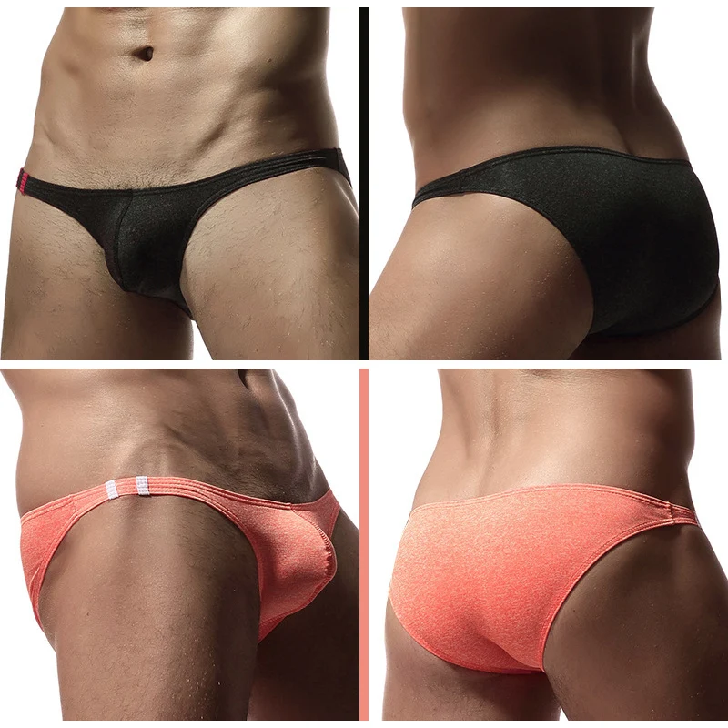 Модные ультратонкие хлопковые мужские трусы низкая талия Бесшовные смешанное
