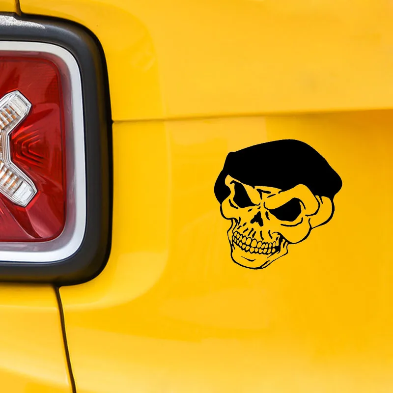 

QYPF 13.1*14.7CM Interesting Graphic Car Sticker Vinyl High Quality Skull Motorcycle Decoration C16-0092