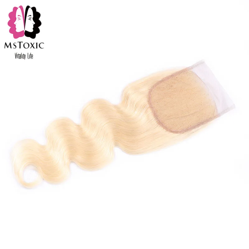 Body Wave 613 Blonde Bundles With Closure European Human Hair MsToxi Remy Honey | Шиньоны и парики