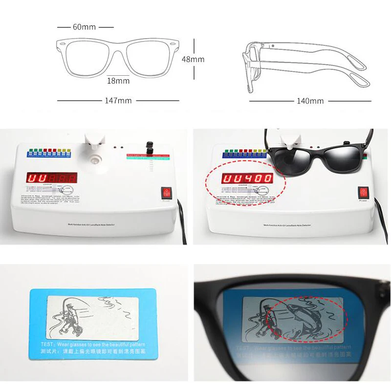 

Dokly Polarized Sunglasses Men Women Square Sunglasses Driving Mirrors Coating Points Black Frame Eyeweay Sun Glasses UV400