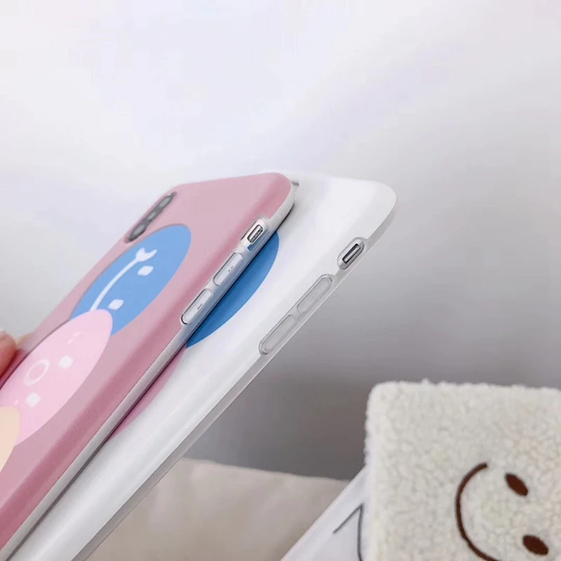 Корейский стиль чехол для телефона со смайликом iphone 6 6s 7 8 Plus милый Универсальный