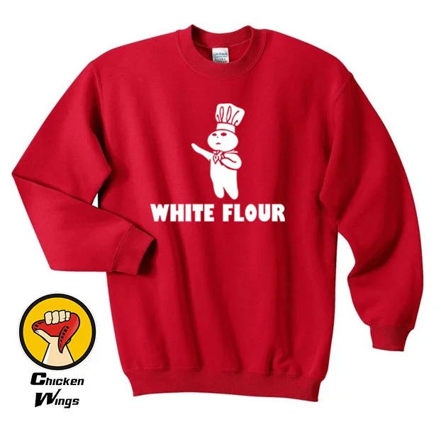 

White Flour Funny Power Spoof Political Humor Rude Crewneck Sweatshirt Unisex More Colors XS - 2XL